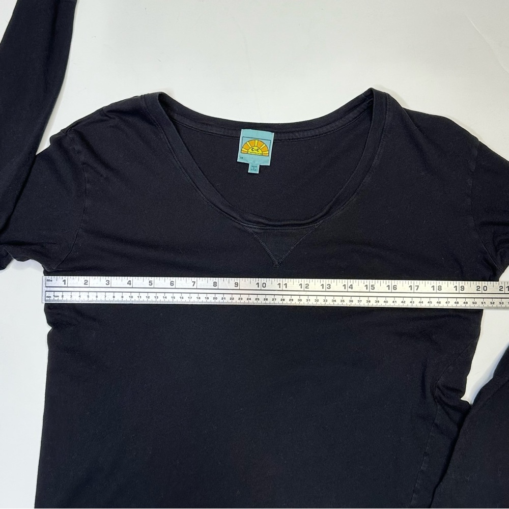 C&C California Open Crew Neck Long Sleeve Knit black Shirt M - Picture 5 of 6